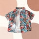 thumbnail image 3 of Corto Vestido de Verano Floral Camisa de Solapa de Manga Corta de los Niños con Patrones Florales Vestido Floral de Seda de Estilo de Playa Casual, 3 of 5