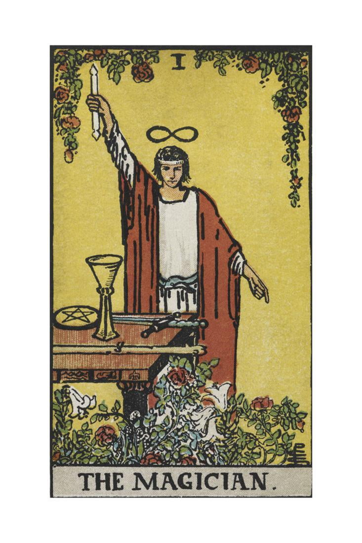 Tarot Card With a Magician Holding an Object Wearing a Red Robe, Before ...