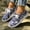 Sky Blue, variant on YOUYEDIAN Loafers for Women Versatile Round Toe Patchwork Print Fashion Slip On Comfy Lace-up Design Flats Casual Platform Outdoor Walking Shoes