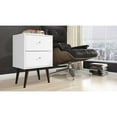 thumbnail image 6 of Manhattan Comfort 204AMC6 Liberty Mid Century-Modern Nightstand 2 with 2 Full Extension Drawers in White with Solid Wood Leg, 6 of 6