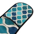 thumbnail image 4 of Yayeee Double Oven Mitt Kitchen Heat Resistant Baking 35" x7" Quilted Glove, Blue Geometric Pattern, 4 of 6