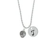 thumbnail image 2 of Delight Jewelry Silvertone Volleyball Spinner Silvertone Script Initial Disc - T - Charm Necklace, 20"+3", 2 of 4