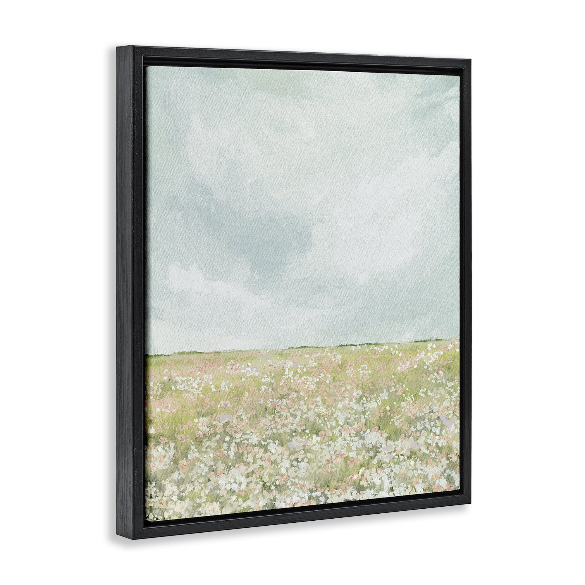 Stupell Industries Budding Field In Spring Black Framed Floater Canvas Wall Art, design by Leah Straatsma
