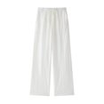 thumbnail image 3 of HH TRAF Pantalones de cintura alta con estampado elegante para mujer, nuevos, con lazo decorativo, con cordones, pantalones largos, elegantes, de pierna ancha, en 8 colores, 3 of 5