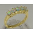 thumbnail image 2 of LBG British Made 9k Yellow Gold Genuine Opal Womens Eternity Ring - 33 size options - Size 6.25, 2 of 6