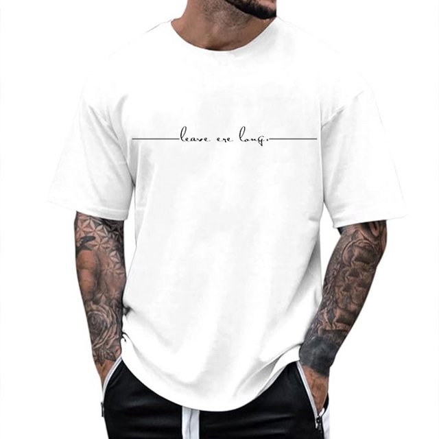 WEAIXIMIUNG T-Shirts de Travail pour Hommes Coupe Ample T-Shirt à Col Rond pour Homme Extensible à Manches Courtes T-Shirt de Base Amincissant pour Muscles