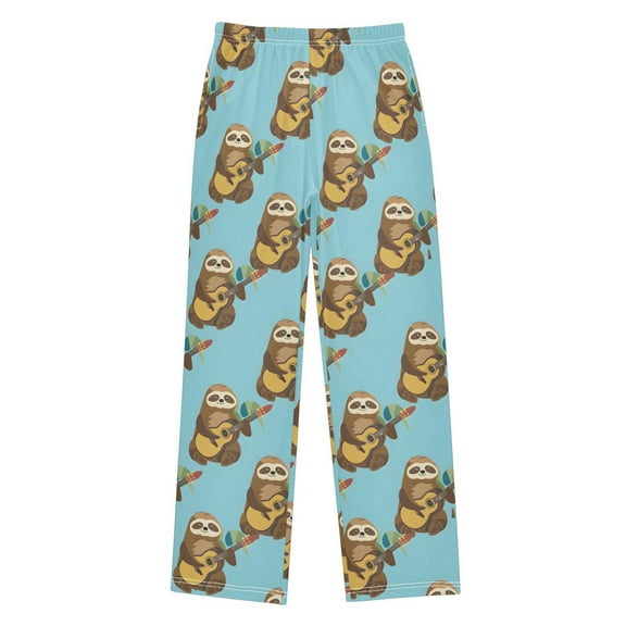 joogoo Sloth and Guitar Pajama Pants Pj Bottoms Sleepwear Lounge L