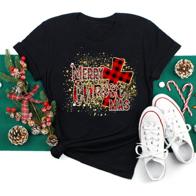 Camiseta con estampado navideño para mujer, ropa bonita para fiesta de año nuevo, Just a Girl Who Loves