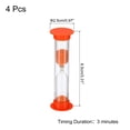 thumbnail image 2 of Uxcell 3 Minute Sand Timer, 4pack Small Sandy Clock, Count Down Sand Glass Orange, 2 of 5