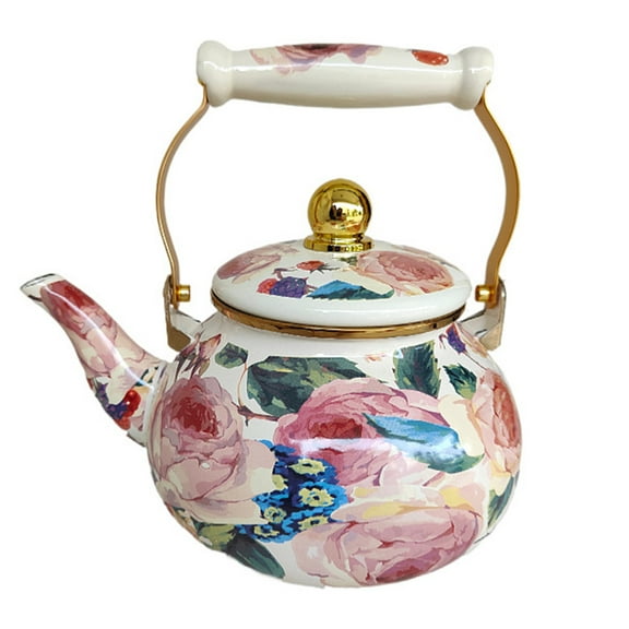 Enameled Tea Kettle, Stovetop Kettle, Stovetop Enameled Coffee Kettle, with Handle for Kitchen Cafe Camping Picnic Gas Stove Kitchen
