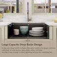 thumbnail image 4 of Black 32" Fireclay Dual Mount Rectangle Kitchen Sink with Bottom Grid and Basket Strainer 69Lb, 4 of 7