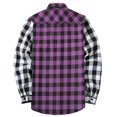 thumbnail image 3 of HAiming Men's Plaid Shirts Color Block Lapel Button down Long Sleeved Tops Plus Size Casual Loose Blouse with Pockets, 3 of 6