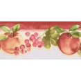 thumbnail image 1 of Pommes Rouges et Baies sur le Design Rétro de Bordure de Papier Peint Vintage de Vigne, Rouleau 15' x 5,25'', 1 of 3