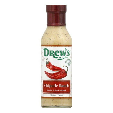 Drews Chipotle Ranch Dressing & Quick Marinade, 12 Oz (Pack of