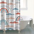 thumbnail image 4 of White Boho Bohemia Rainbow Clouds Sun Pattern Shower Curtain 84"x72" ,Bathroom Decorative Shower Curtains Set with 12 Hooks,Modern Waterproof Washable Shower Curtain, 4 of 6