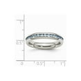 thumbnail image 6 of White Stainless Steel Ring Band with Stones (12) December Cubic Zirconia CZ Blue, 6 of 6