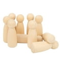 thumbnail image 1 of 10 piezas de madera para muñecas de 75 mm (3 pulgadas), seguras y sin rebabas, para desarrollar habilidades prácticas, accesorios de bricolaje para decoración (niñas)., 1 of 14