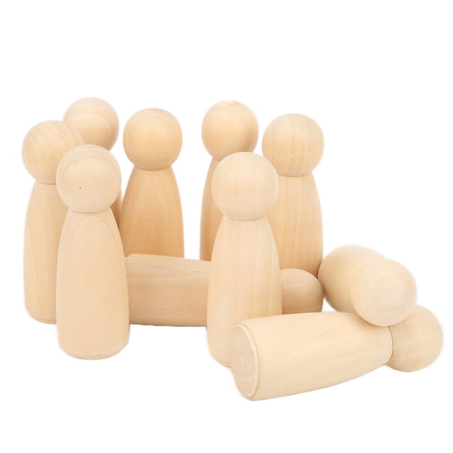 10 piezas de madera para muñecas de 75 mm (3 pulgadas), seguras y sin rebabas, para desarrollar habilidades prácticas, accesorios de bricolaje para decoración (niñas).
