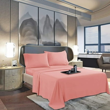 Elegant Comfort Silky-Soft 1800 Series - Wrinkle-Free 2-Piece Pillowcases, King Size, Dusty Rose