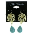 thumbnail image 2 of Drop Dangle Earrings With Blue Bead Accents Gold-Tone, 2 of 2