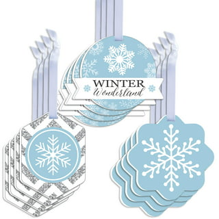 Big Dot of Happiness Winter Wonderland - Snowflake Holiday and Winter  Wedding Gift Favor Bags - Party Goodie Boxes - Set of 12