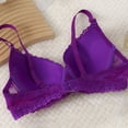 thumbnail image 5 of Fatuov Women's Lace Wire Bra Solid Color Breathable T-Shirt Bra for Outdoor, Push Up Supportive Full Coverage Lightly Lined Bra 38B, Purple, 5 of 5