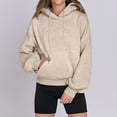 thumbnail image 2 of Women's Fashion Casual Solid Color Hoodie Drawstring Comfortable Lightweight Athletic Sweatshirt for Outdoor Sports and, 2 of 2