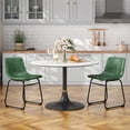 thumbnail image 7 of LainTene 18" PU Leather Dining Chairs Set of 4 – Modern Counter Height Kitchen & Bar Stools with Ergonomic Back, Steel Frame & Non-Slip Feet for Home, Café, Restaurant, Green, 7 of 7