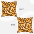 thumbnail image 3 of Haiem Brown Wood Grain Sunflower B Print Velvet Soft Solid Decorative Square Throw Pillow Covers Set with Elegant Piping Christmas Cushion Case for Sofa Bedroom Car-18"x18", 3 of 8