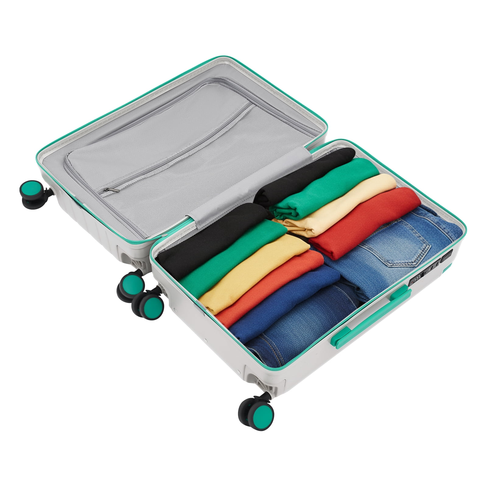 Wide Handle 24 inch Luggage with Spinner Wheels,Aluminum Frame All-PC Hard Shell Medium Suitcase,Trunk Wide Handle Luggage for Travel,TSA Lock Airline Approved Luggage Checked-Medium
