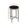 thumbnail image 4 of DecMode 18" x 26" Bronze Metal Vintage Inspired Cutout Round Accent Table, 1-Piece, 4 of 11