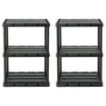thumbnail image 1 of Gracious Living Unité de Rangement Légère Solide Knect-A-Shelf à 3 Tablettes 24 x 12 x 33 Pouces, Noir (Lot de 2), 1 of 12