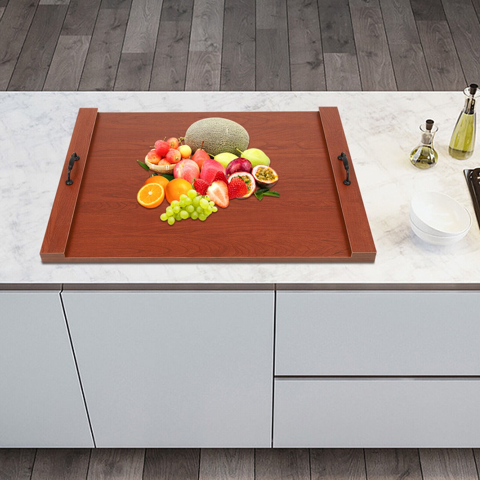 Fichiouy Wooden Stove Top Cover Board with Handles for Electric Stove and Gas Stove