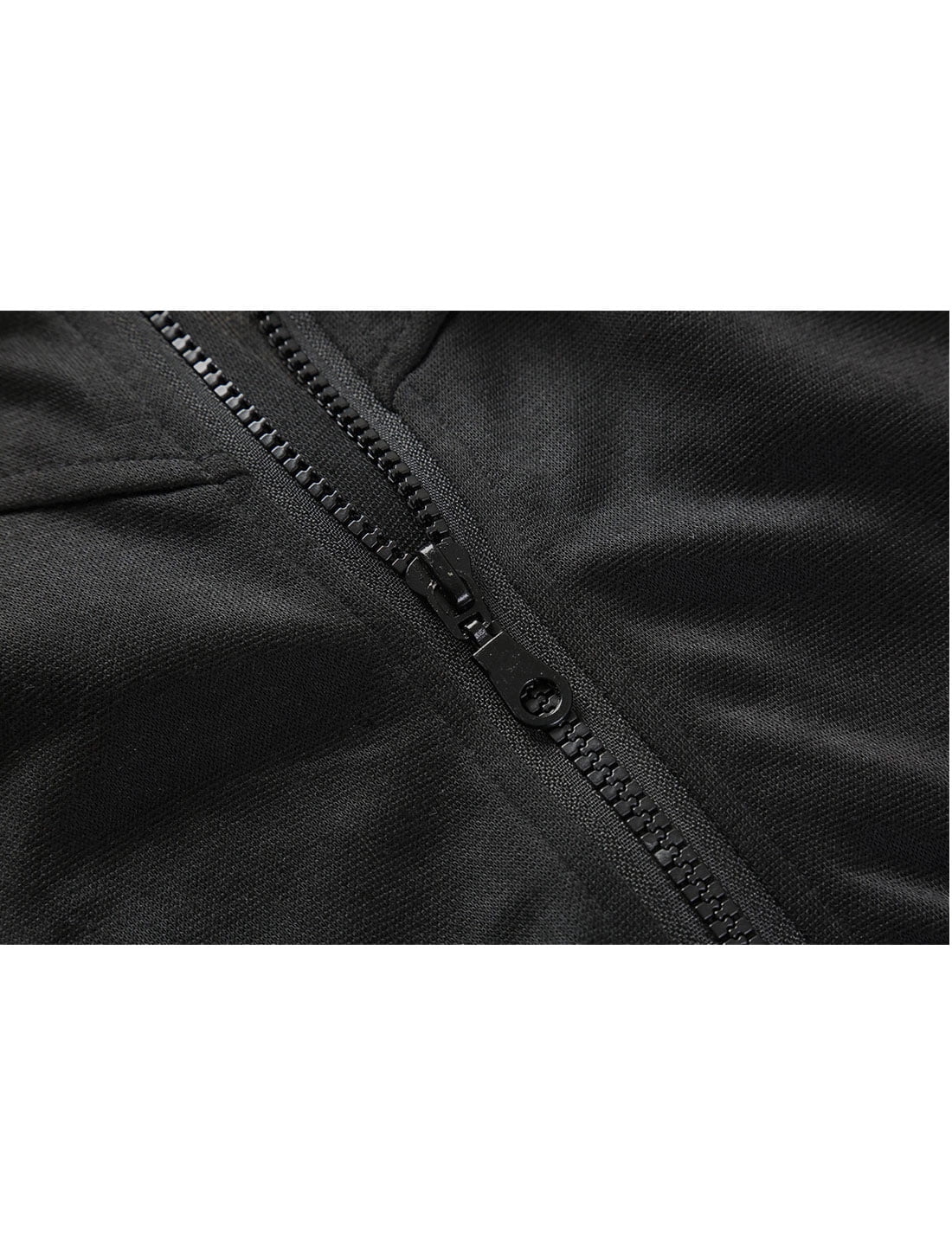 Unique Bargains Men's Sleeveless Zip Up Drawstring Hooded Vest 42 Black