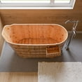thumbnail image 5 of ALFI brand AB1103 59" Free Standing Cedar Wood Bathtub with Bench, 5 of 12