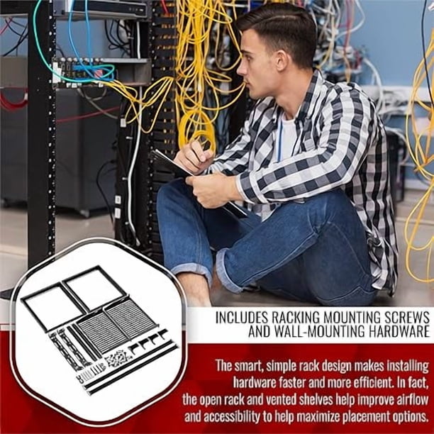 Vivlly, Server Rack, 10U Open Frame, Heavy Duty, 400lbs Capacity
