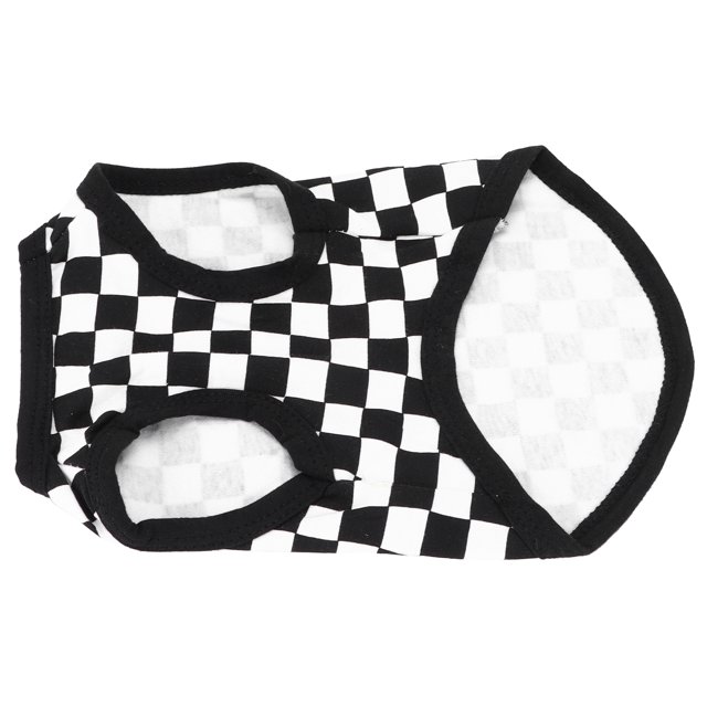 Camiseta Sin Mangas Para Mascotas, De Algodón Firme, Cerrada, Elegante, Cómoda, Sin Mangas, Para Cerditos ANGGREK Patrón de cuadros en blanco y negro M