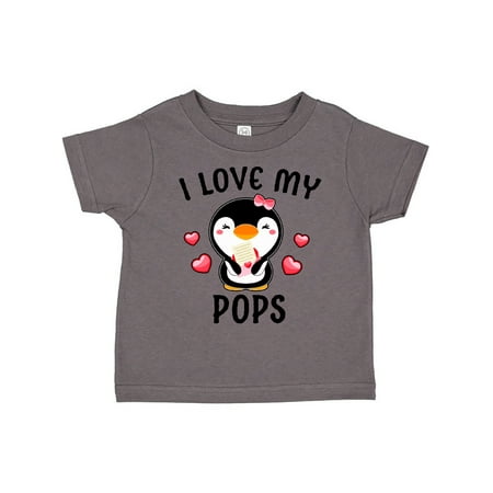 

Inktastic I Love My Pops with Cute Penguin and Hearts Gift Toddler Toddler Girl T-Shirt