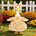 thumbnail image 5 of AYktou Fall Porch Geese Outfits for 23In Goose Statue, Farmhouse Halloween Thanksgiving Decor Cake Print Dress with Bow Headband, Lawn Goose Costumes Harvests Garden Goose Clothes for Yard Display, 5 of 8