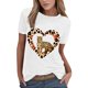 thumbnail image 1 of Gibobby Blusa de Trabajo de Manga Corta Mujeres verano casual moda cuello redondo manga corta divertido estampado leopardo camiseta tops(Blanco,XL), 1 of 4
