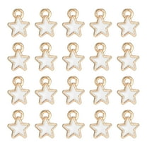 Uxcell 40 Pack Star Charm Pendants, Gold Plated Pendants DIY, 6x8mm, White