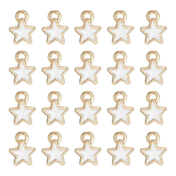 Uxcell 40 Pack Star Charm Pendants, Gold Plated Pendants DIY, 6x8mm, White