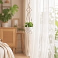 thumbnail image 4 of Macrame Plant Hanger Indoor - Hanging Planter for Plants Holder, Boho Hanging Planter Basket with Cascading Tassels & Hanging Ring, For Indoor Outdoor Home Decor, 4 of 6