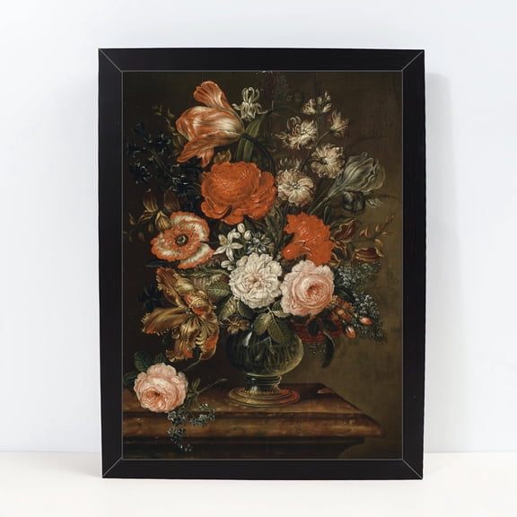 Still Life Flowers Oil Painting Print Framed Wall Art Interior Decor Poster Floral Wall Art for Bedroom Living Room Bathroom Decor Wall Art Farmhouse Decor 1014,Multicolor,10X13 inches