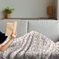 thumbnail image 3 of Llama Soft Flannel Fleece Throw Blanket, Desert Animals and Cactus on a Plain Background, Cozy Plush for Indoor and Outdoor Use, 70" x 90", White Pink Lime Green, by Ambesonne, 3 of 5