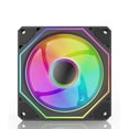 thumbnail image 1 of Enfriador de CPU de 12 cm 5 V 3 pines ARGB Sync Cooler Fan 12 V 4 pines PWM para computadora (negro), 1 of 9