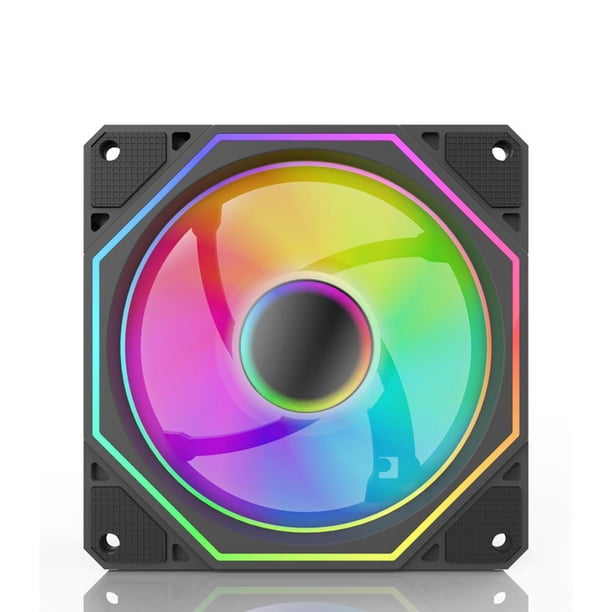 Enfriador de CPU de 12 cm 5 V 3 pines ARGB Sync Cooler Fan 12 V 4 pines PWM para computadora (negro)