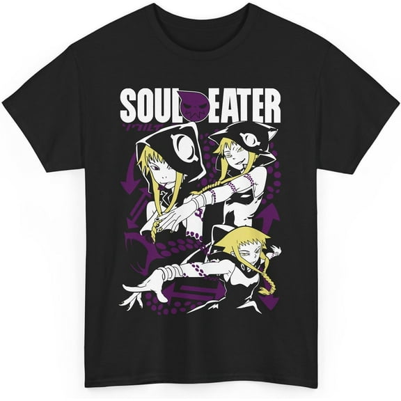 Anime Soul Eater T-Shirt, Medusa, Maka Albarn, Death The Kid, Black Star, Short Sleeved T Shirt Unisex Tee