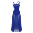 thumbnail image 5 of TiaoBug Womens Mesh SleevelessLyrical Dance Leotard Dress Gymnastics Dancewear Costume Royal Blue L, 5 of 7