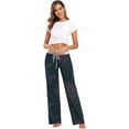 thumbnail image 6 of Women's Blue Moon-red Sun Pajama Pants, Casual Pajama Bottoms Lounge Pants Wide Leg, 6 of 7